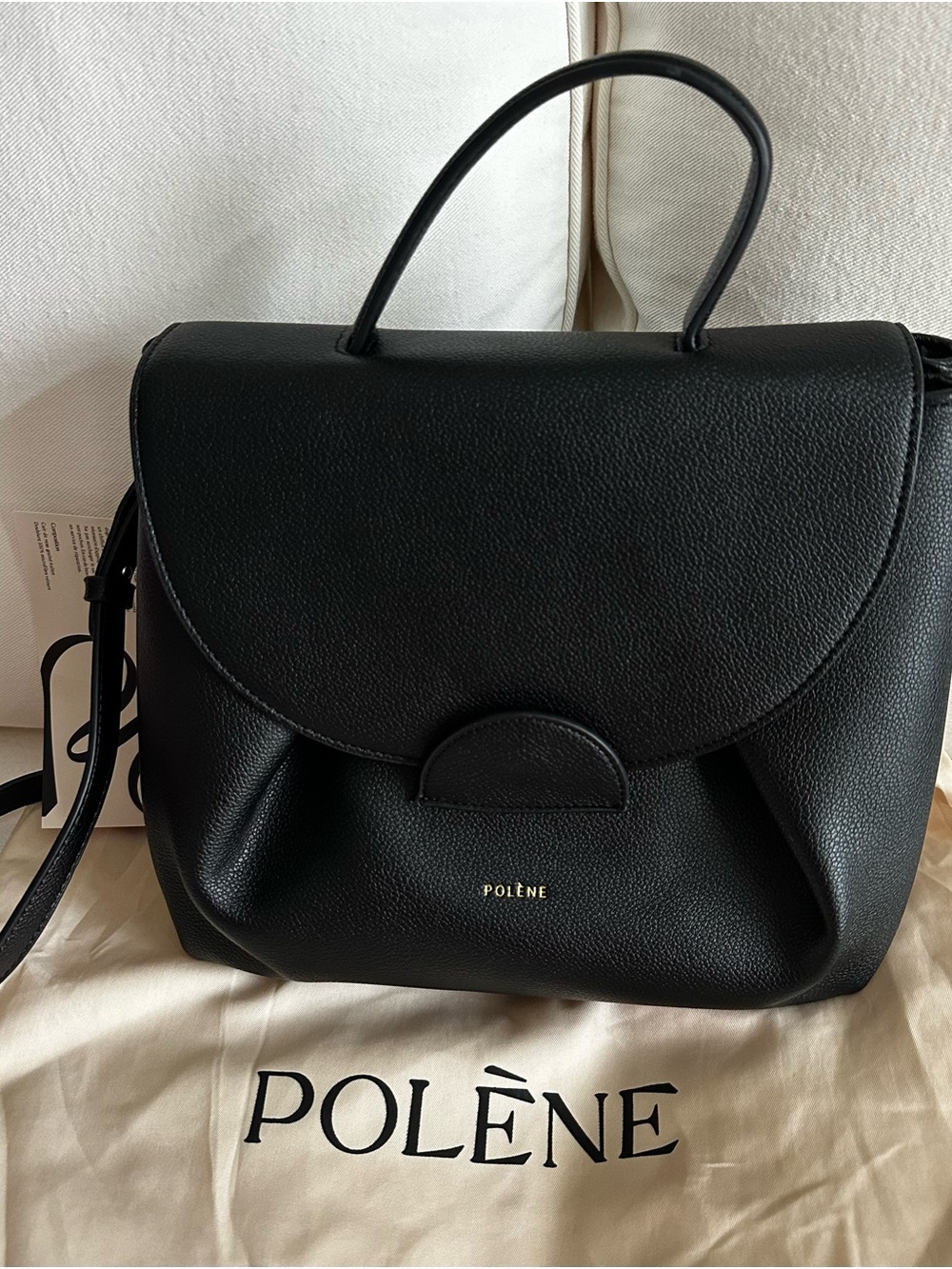 Black Leather Top-Handle Bag